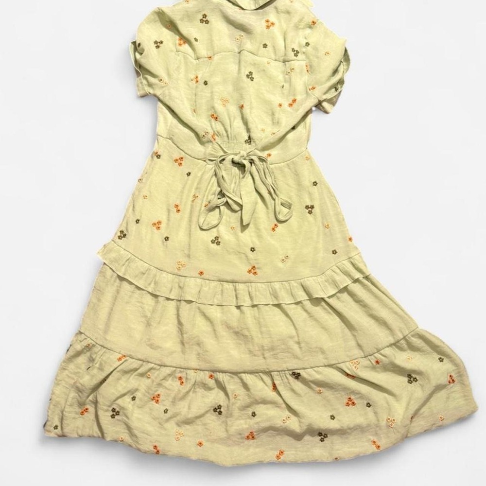 Figueroa + Flower green floral long dress with tie waist - Picture 3 of 6